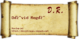 Dávid Regő névjegykártya